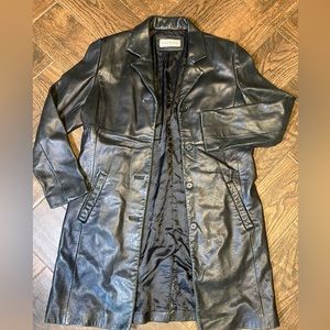 Authentic Leather Midi Length Coat